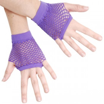Gloves Short Fishnet Purple BUY